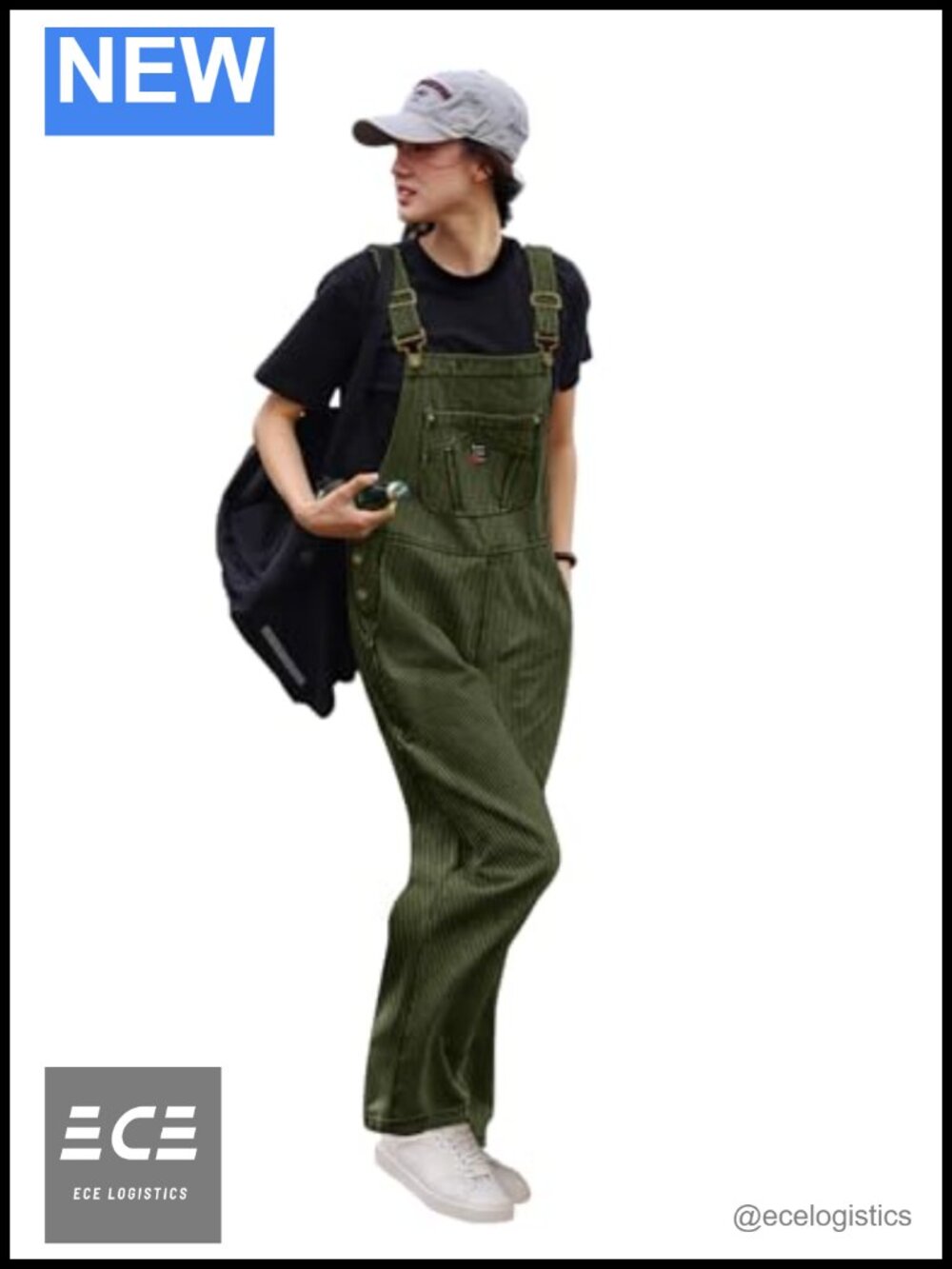 Women Corduroy Overalls Adjustable Straps Bib Jumpsuit with Pockets